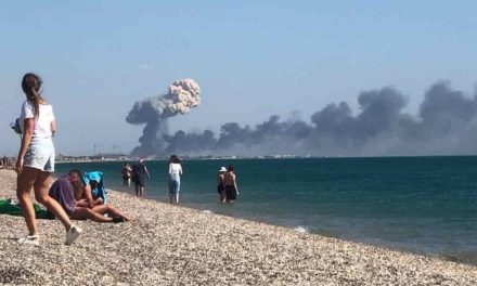 Devastation after explosions in Crimea