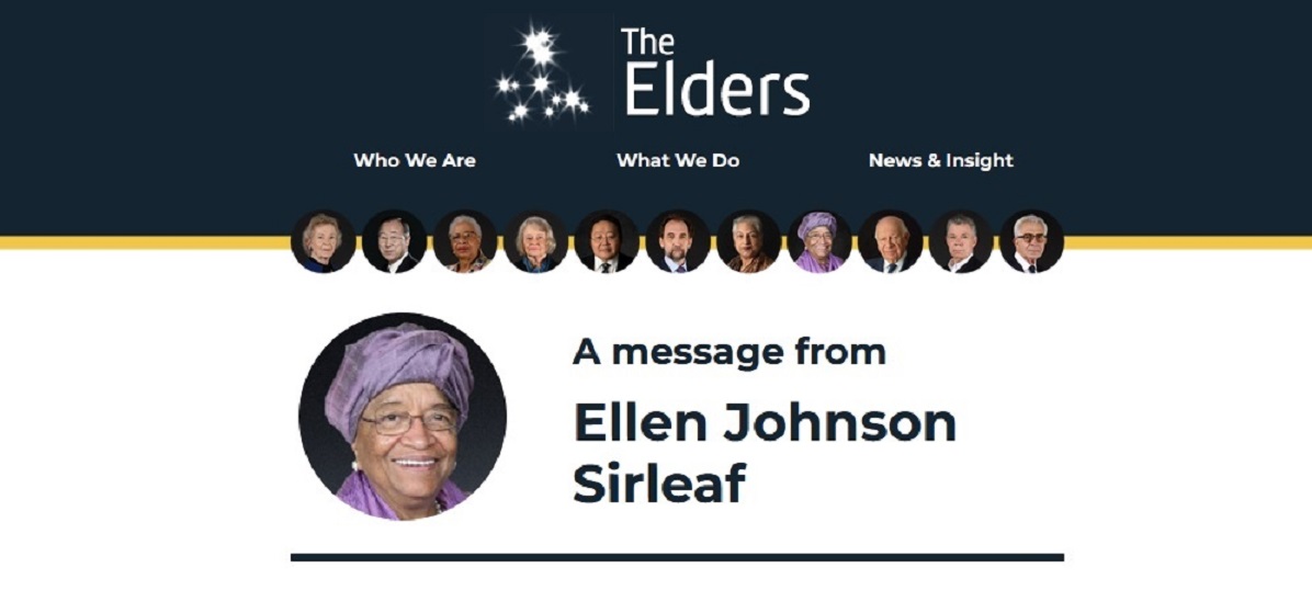 A message from The Elders –  Ellen Johnson Sirleaf