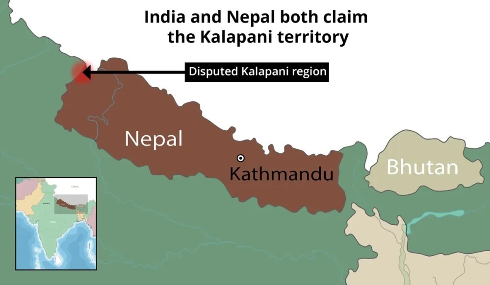 Unresolved border dispute between India and Nepal