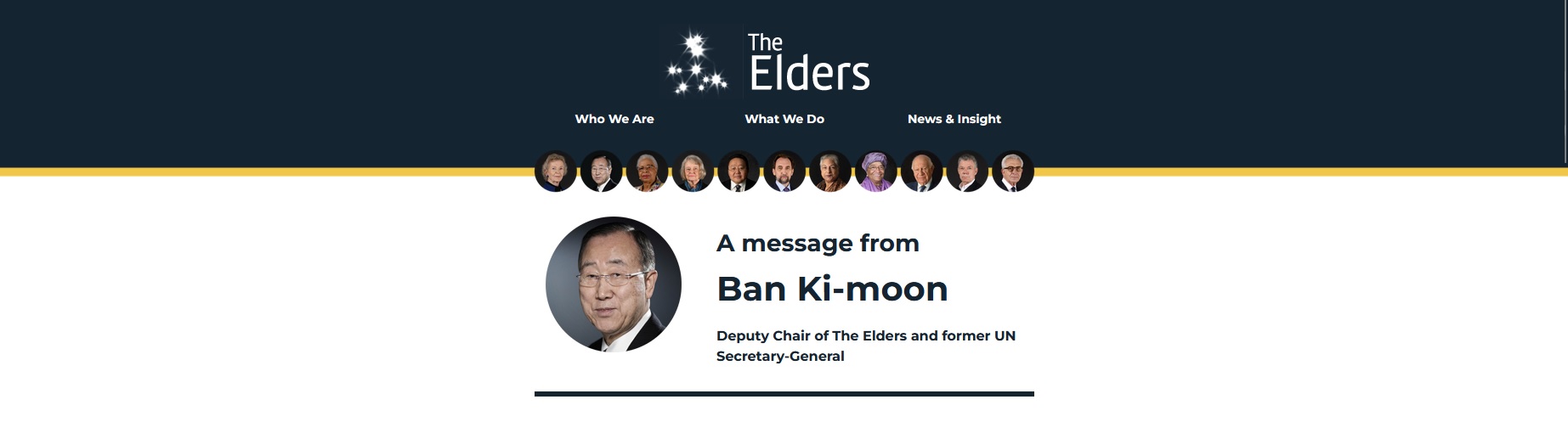 A Message from The Elders – Ban-Ki-moon