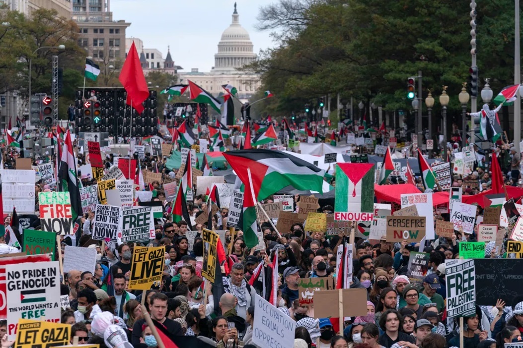 Demonstrations against Gaza bombing