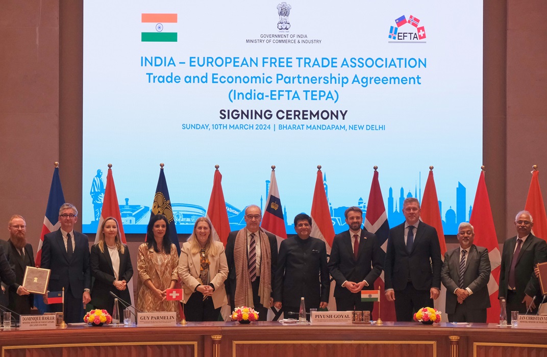 EFTA and India sign trading deal value $100 billion