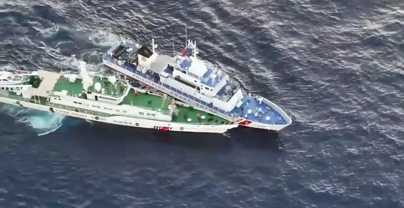 China and the Philippines arguing over ship collision in the South China Sea